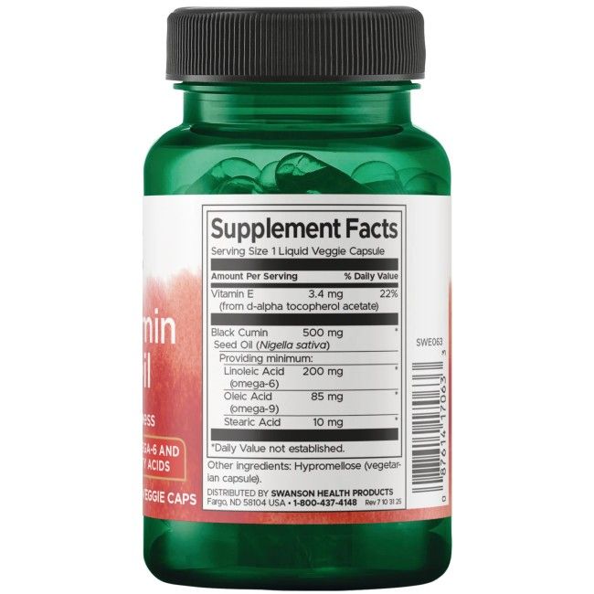 Swanson Health Products Zwarte komijnzaadolie 500 mg