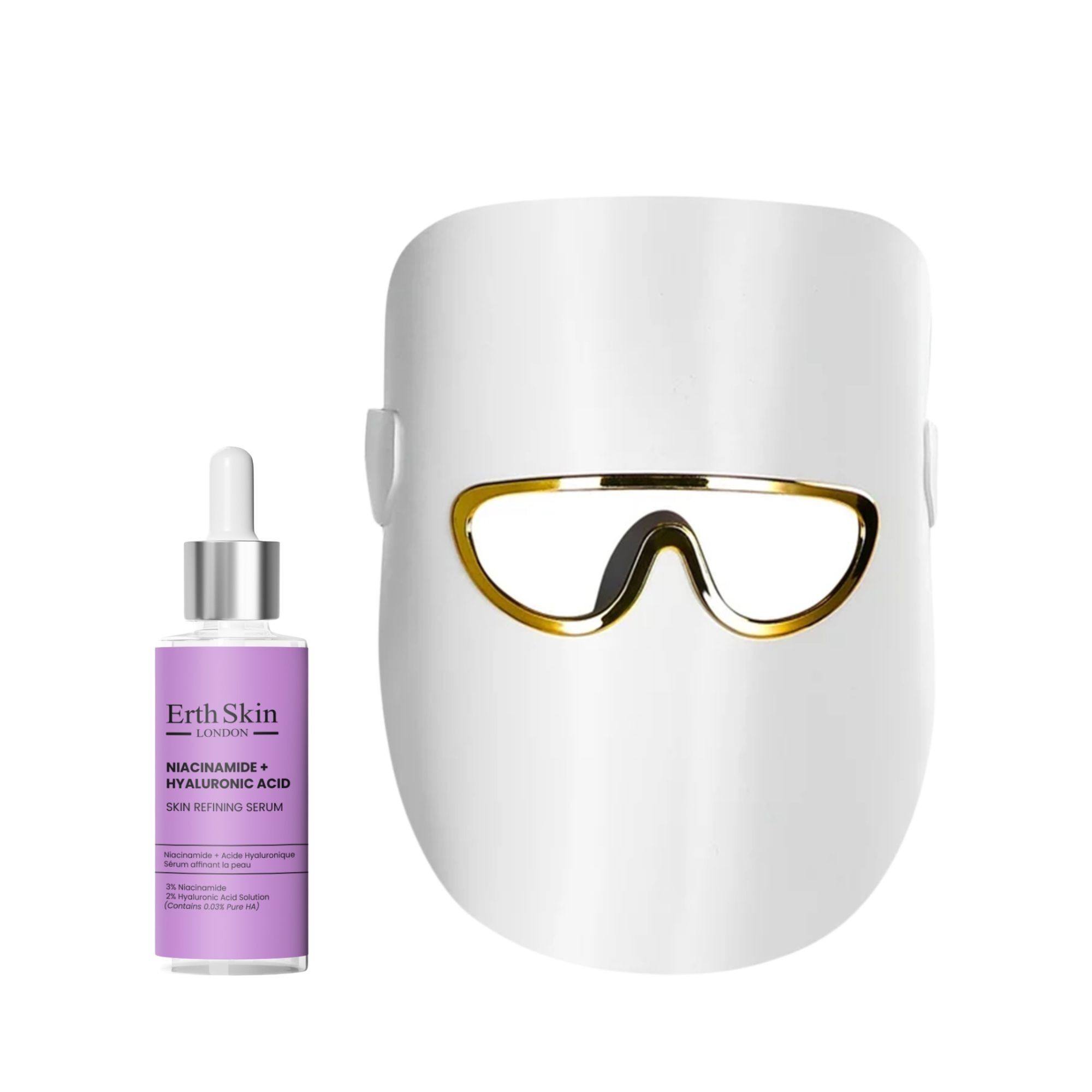 ErthSkin London Masque LED Blanc Duo Niacinamide Acide Hyaluronique