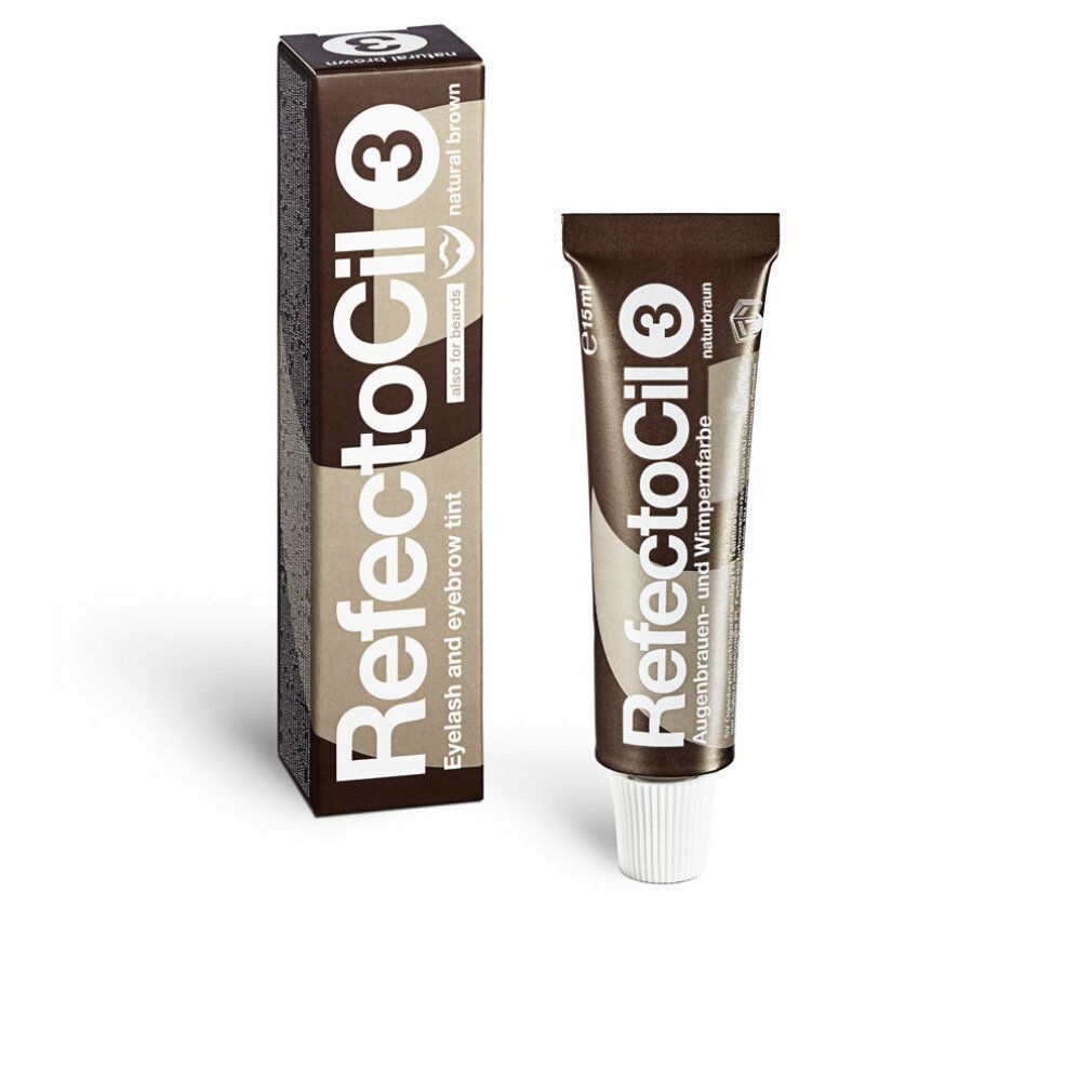 Refectocil 3, brun naturel, tube et boîte. Produit pour la teinture des sourcils et des cils.