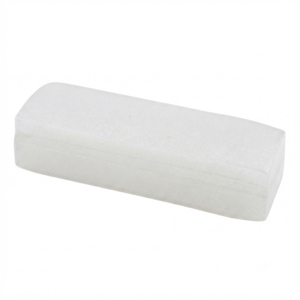 Witte waxstrip, rechthoekig, opgerold.
