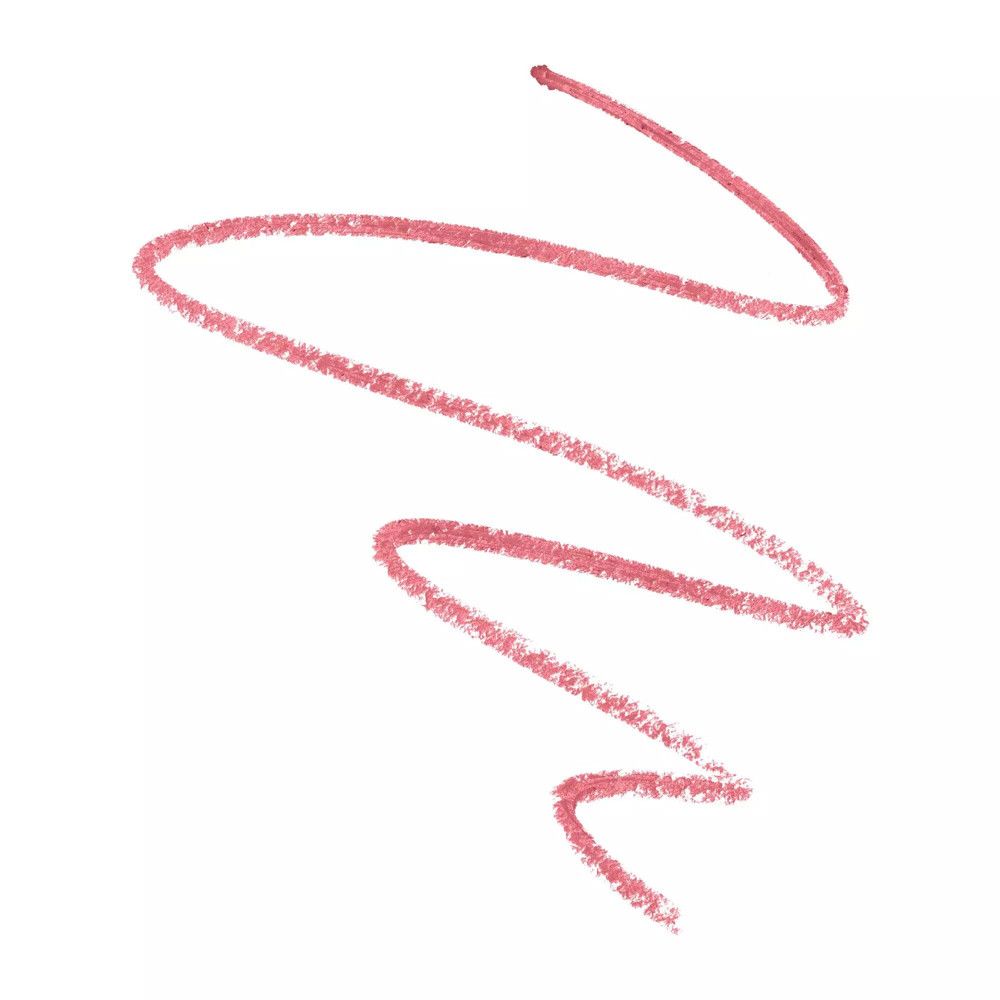 Roze lippenstiftstreep op witte achtergrond. Gegolfde lijn.