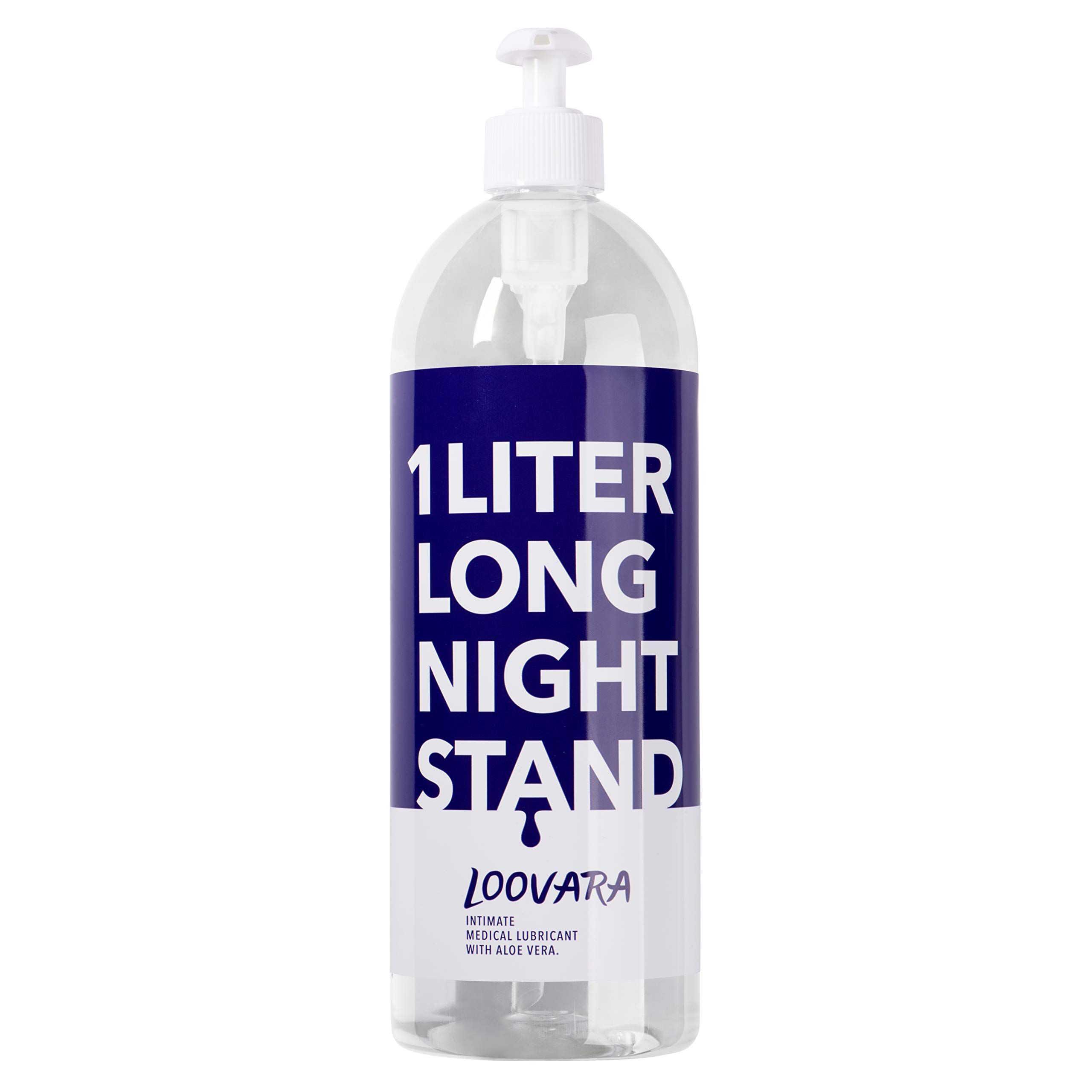 Flacon de 1 litre de Loovara Long Night Stand lubrifiant avec pompe.