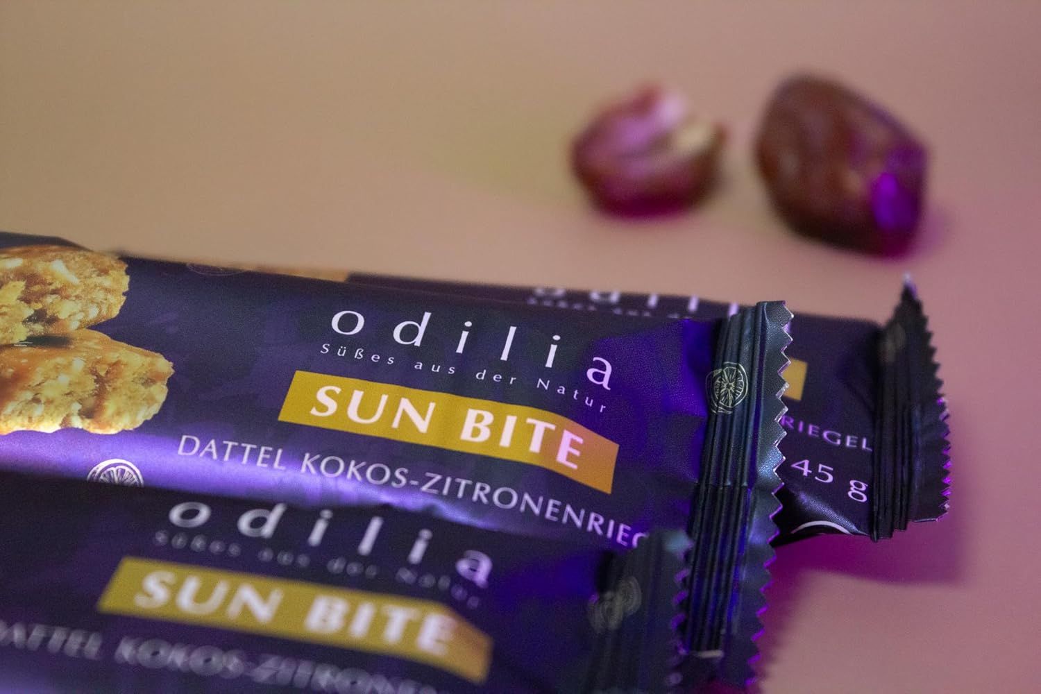 Barre Odilia Sun Bite: Barre datte coco citron, 45g.