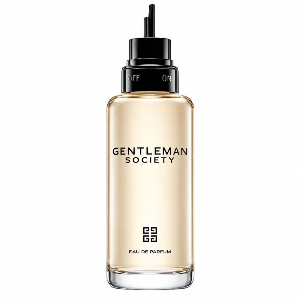 Givenchy Gentleman Society Eau de Parfum fles met zwarte dop en applicator.