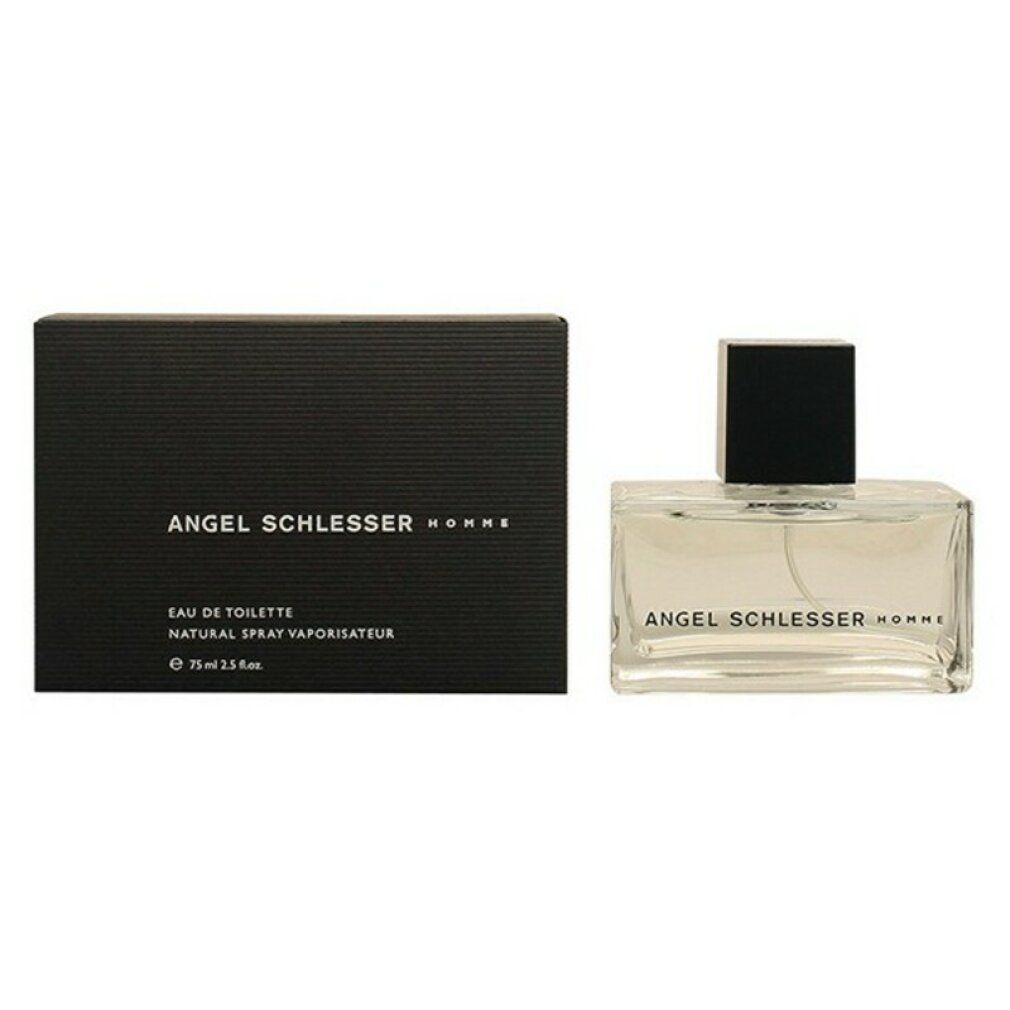Flacon et boîte noire Angel Schlesser Homme Eau de Toilette. 75ml.