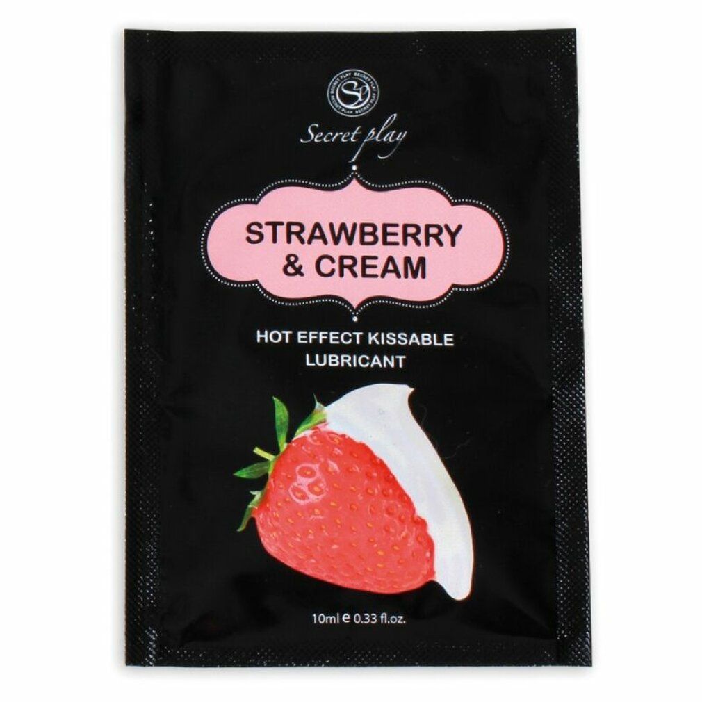Secret Play Aardbei & Room glijmiddel sachet. Hot effect, kusbaar. 10ml.