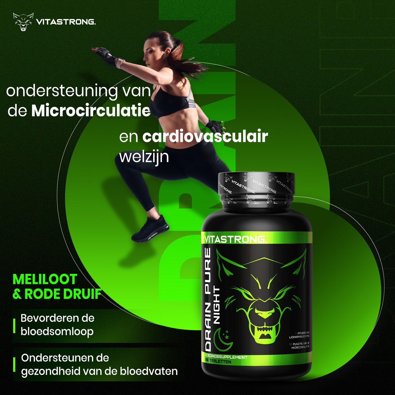 Vitastrong Drainpure & Drainpure Night – Drainerend Supplement Dag & Nacht tegen Vochtretentie