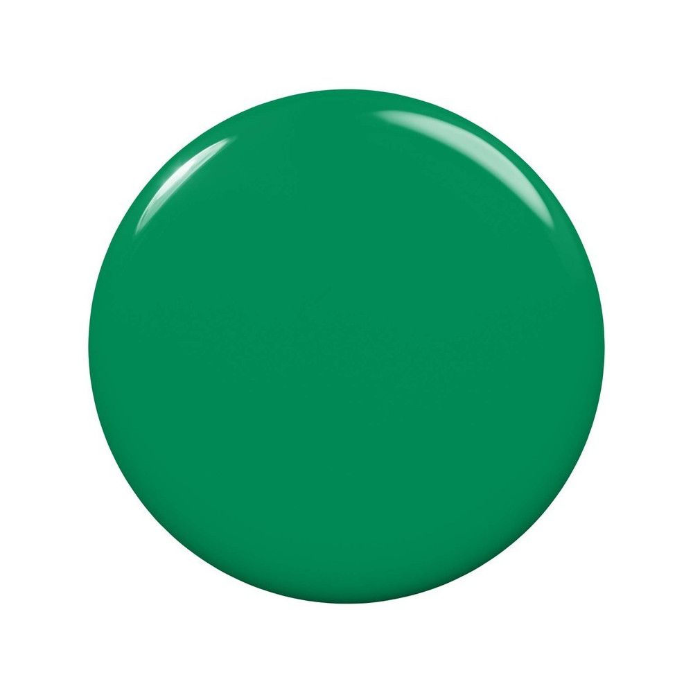 Ronde vlek groene nagellak. Glanzend oppervlak. Geen andere details zichtbaar.