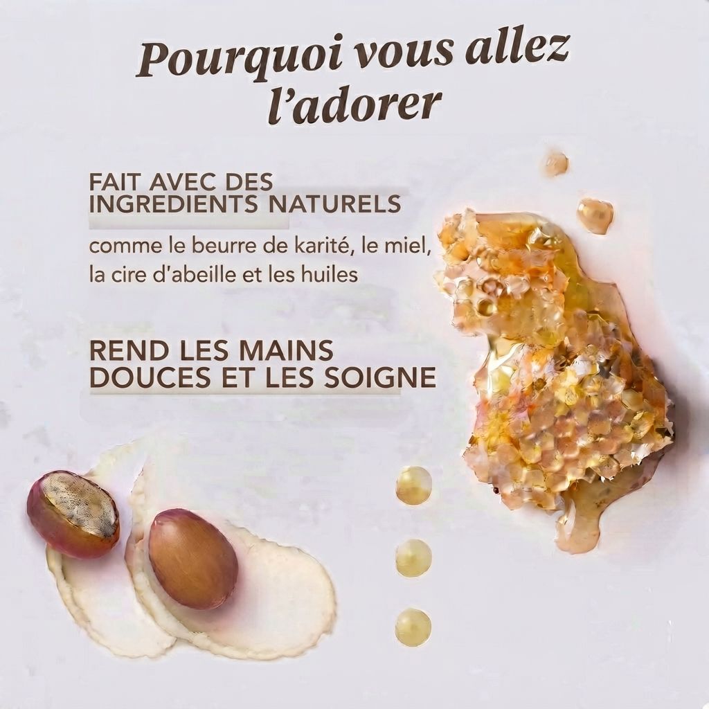 Rayons de miel, miel, noix de karité et gouttes d'huile sur fond clair.