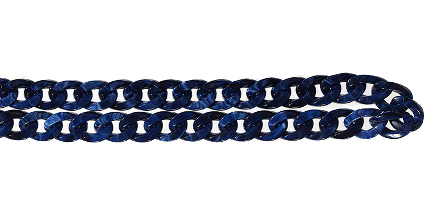 Chaîne de lunettes bleue, droite. Maillons en plastique.