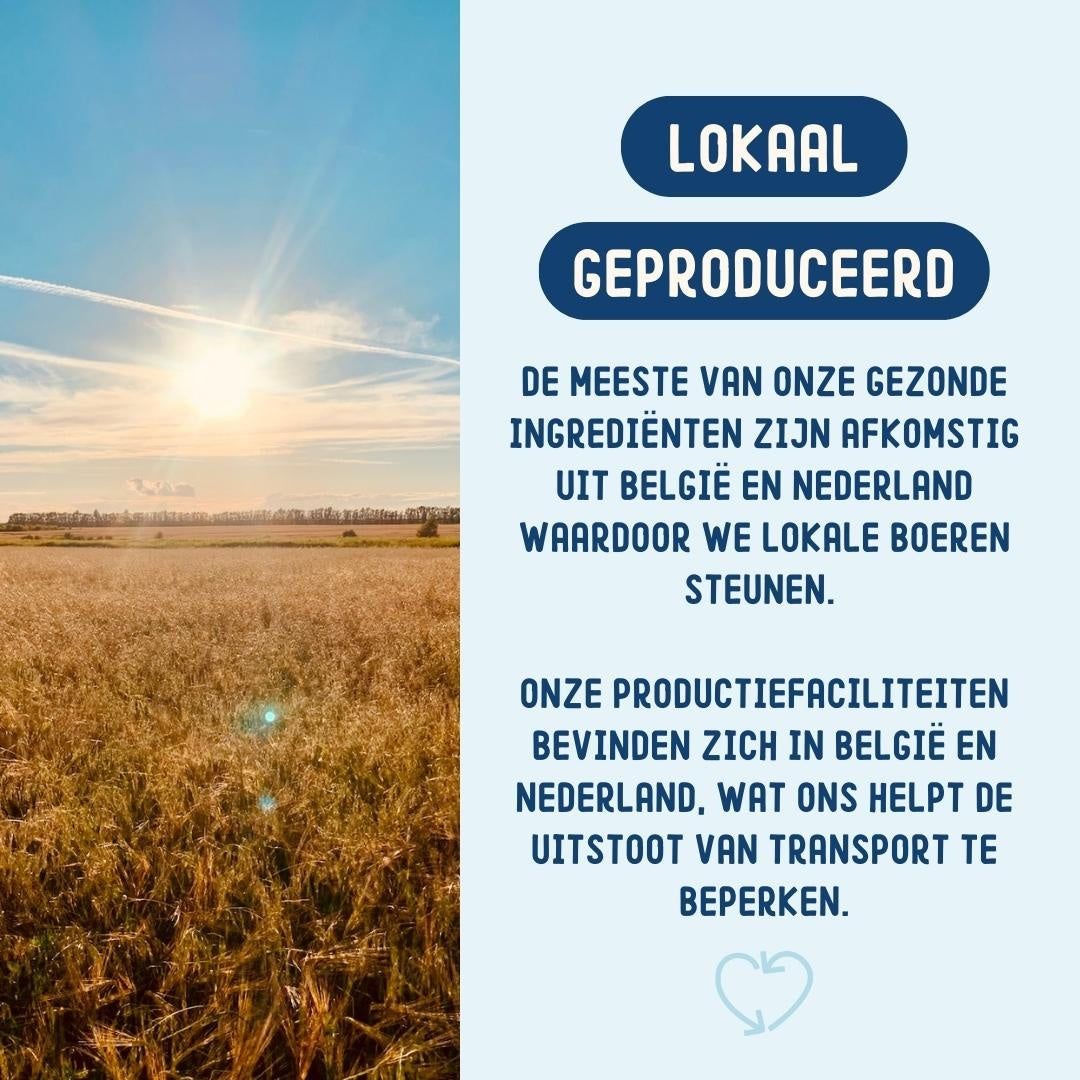 Lokale productie van Imby-producten in België en Nederland ter ondersteuning van lokale boeren.