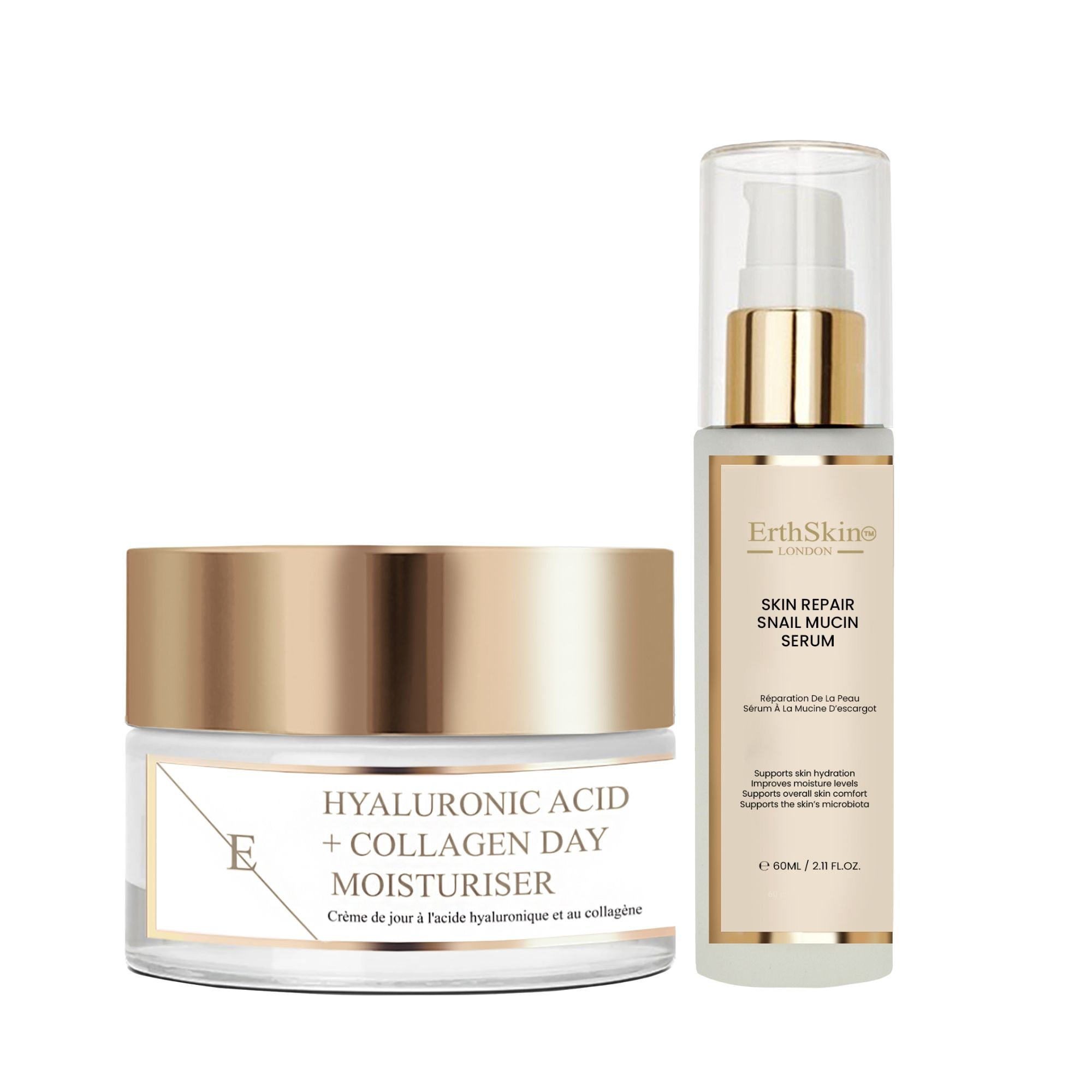 ErthSkin London Huidherstellend slakkenserum + collageen dagcrème