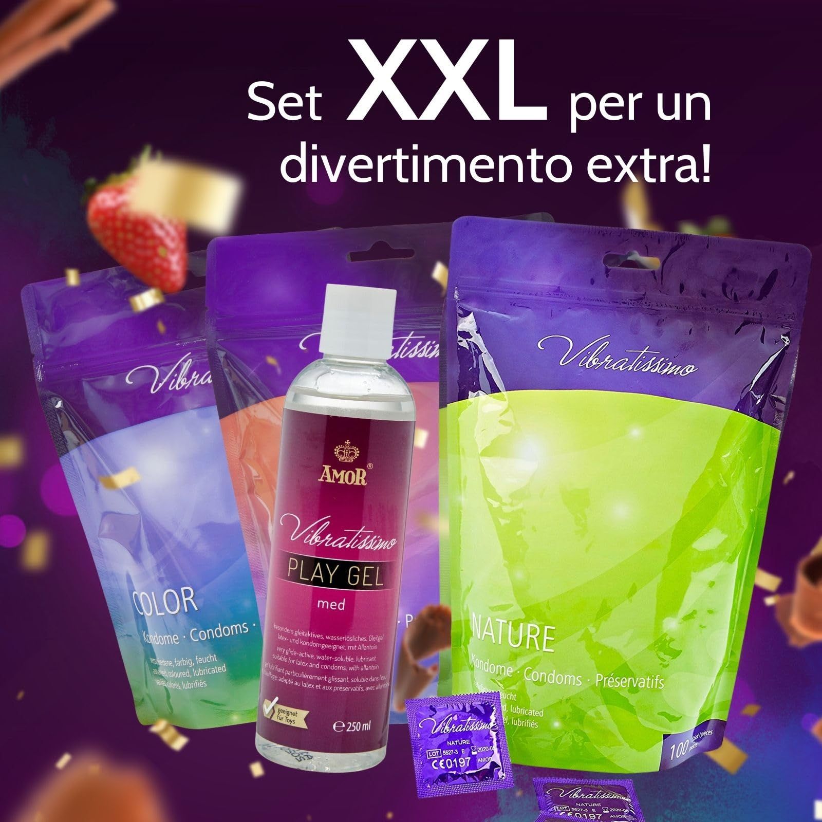 Vibratissimo Préservatifs Nature + Play Gel Set
