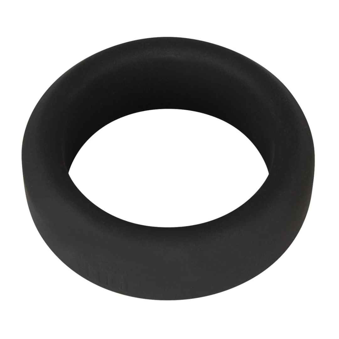 Bague de pénis noire en silicone.