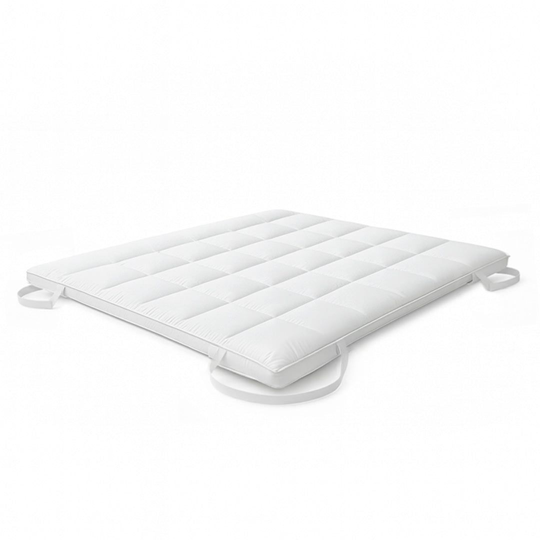 The White Stone topper 160x190 cm met 500 g vulling | Gewatteerde matrasbeschermer