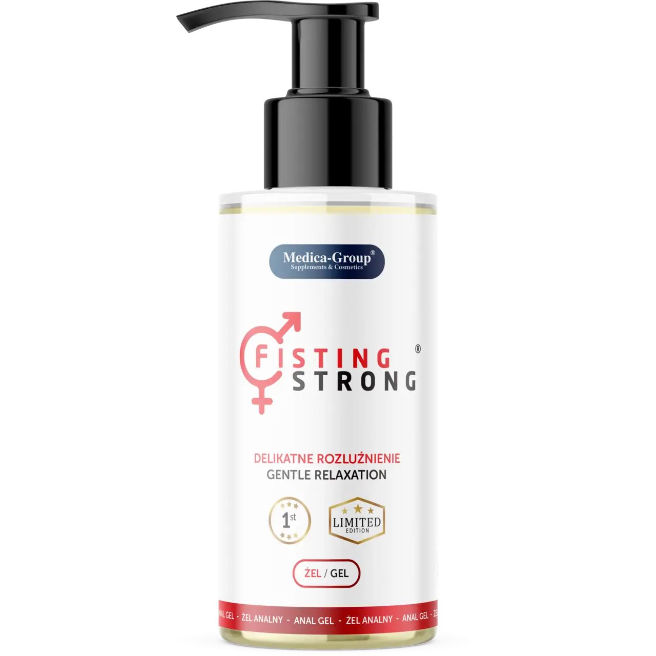Medica-Group Fisting Strong Gel anal avec distributeur à pompe. Gel/Gel.