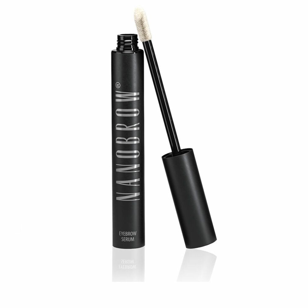 Flacon noir avec inscription argentée "NANOBROW EYEBROW SERUM" et un applicateur.