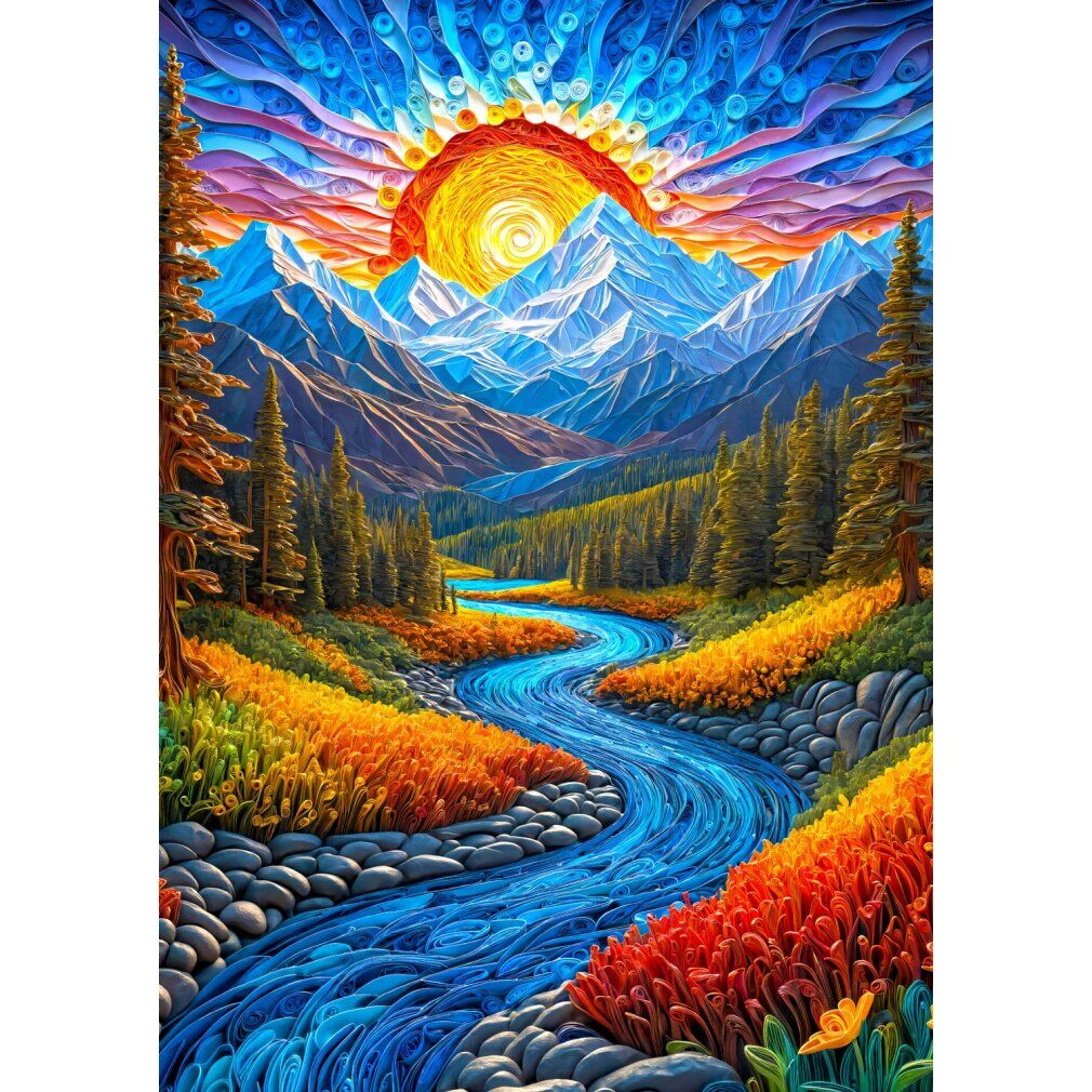 enjoy Puzzle Lever de soleil üsur le paysage 1000 pièces