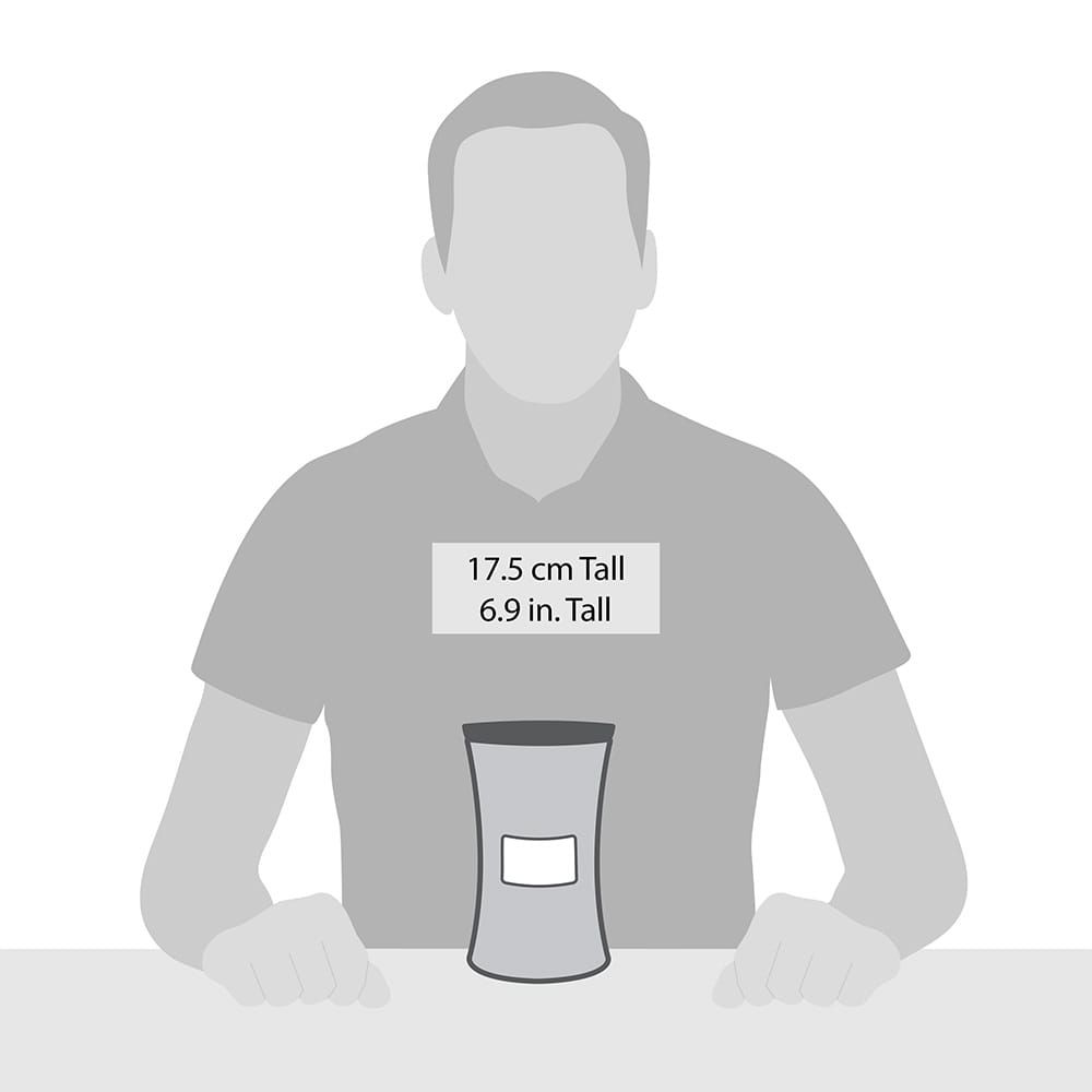 Représentation schématique d'une bougie. Dimensions: 17,5 cm de haut, 6,9 pouces de haut. Personne pour comparaison.