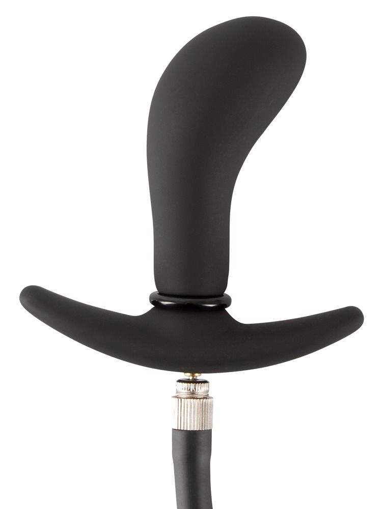 Opblaasbare plug met T-handvat en pomp, op witte achtergrond.