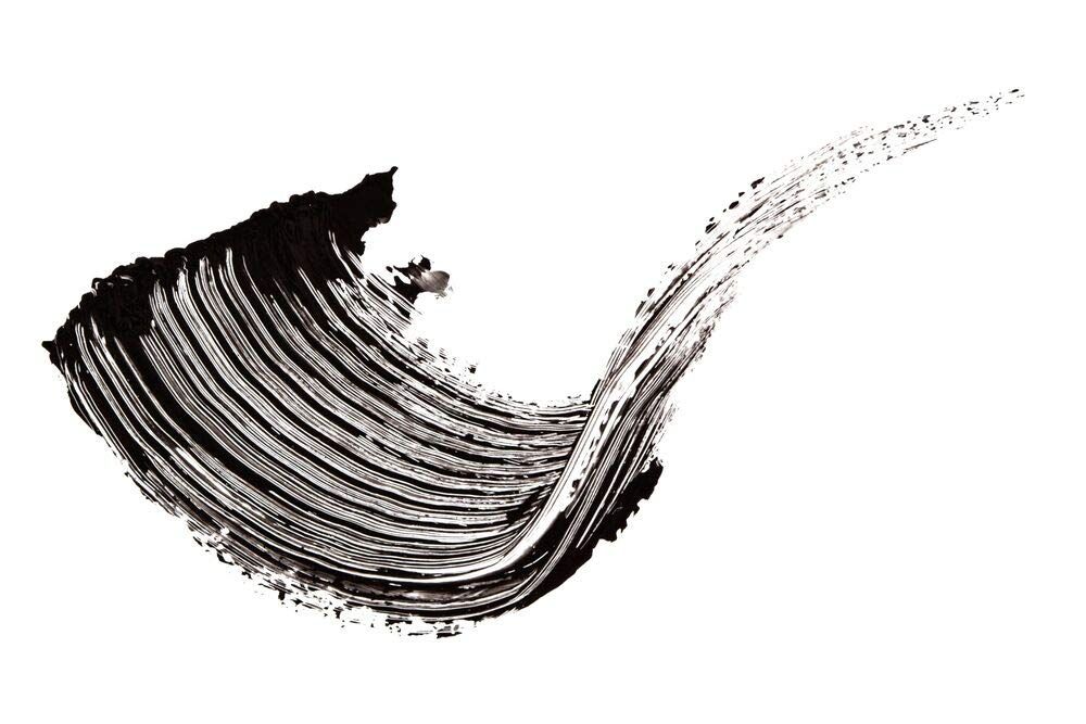 Trait de mascara noir sur fond blanc. Texture avec motif de poils.