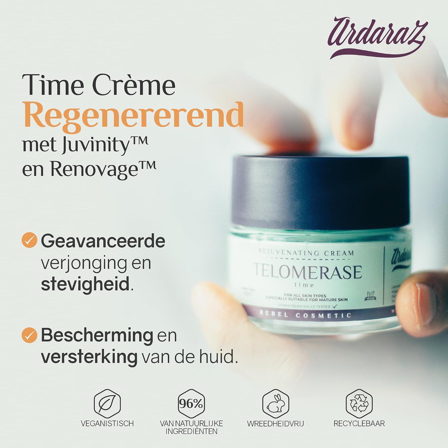 Gezichtscrème Ardaraz Telomerase: voordelen en ingrediënten.