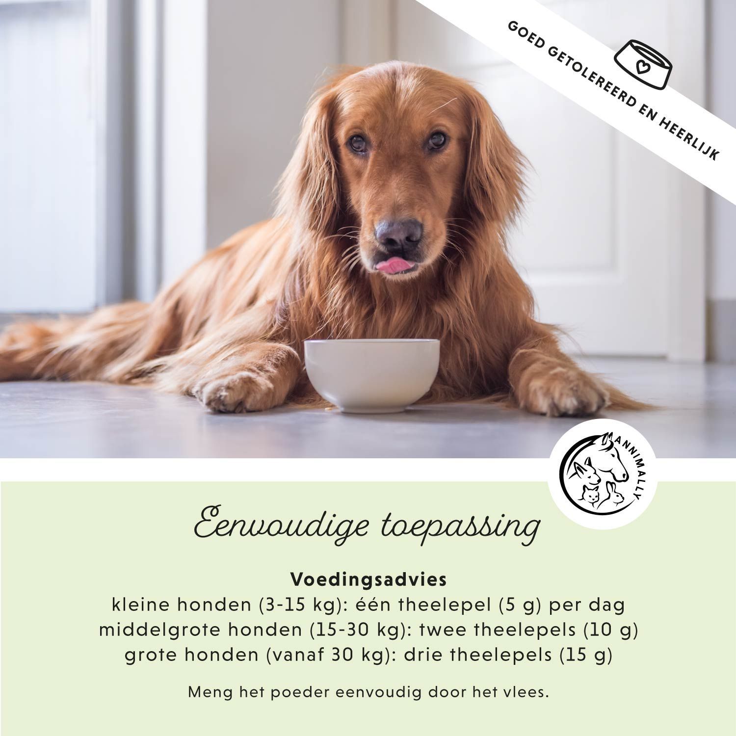 Pot "Annimally Super Barf XL". Label met logo, tekst en 1.000 g. Hond afgebeeld. Tekst: Soins complets.