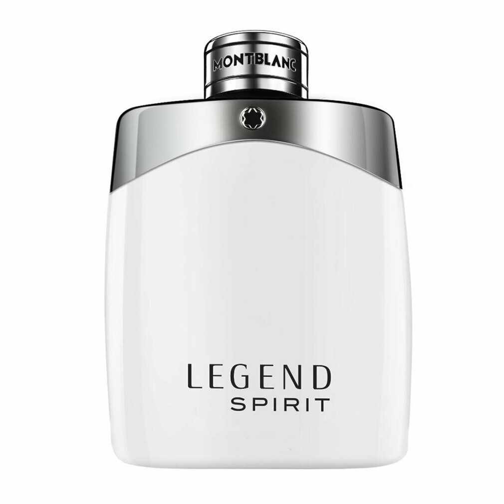 Flacon blanc avec bouchon argenté. Inscription: LEGEND SPIRIT. Forme du flacon: carrée.