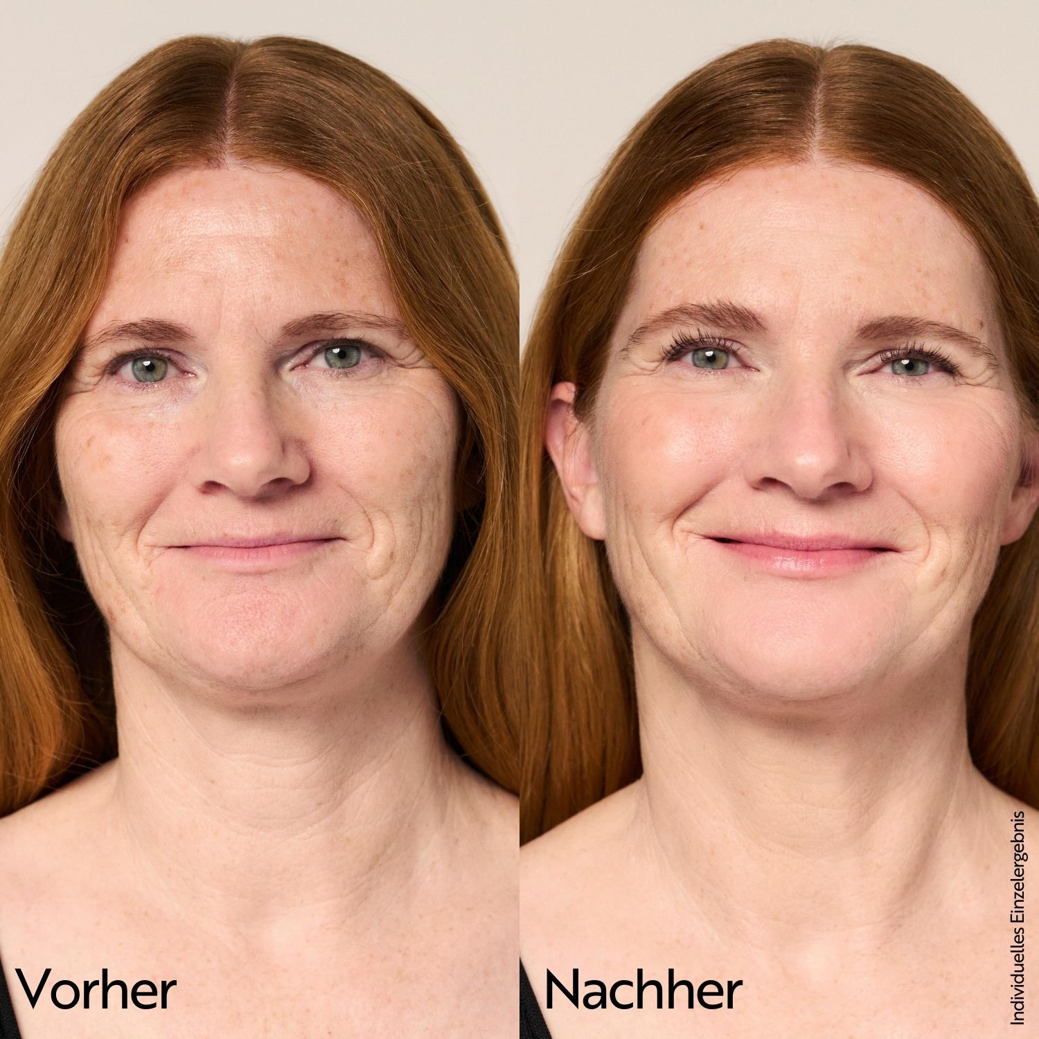 Comparaison avant-après. Femme avec visage non maquillé et maquillé. Résultat individuel.