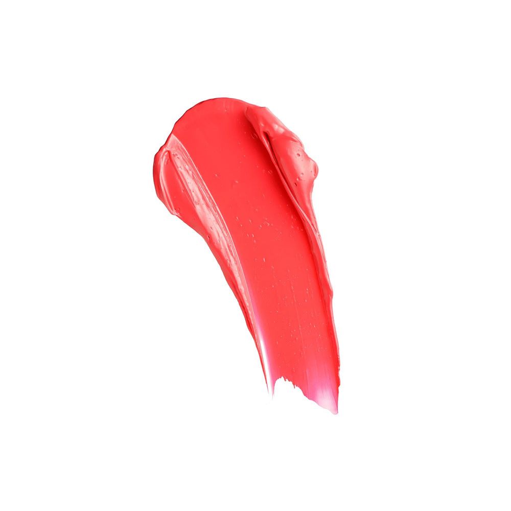 Échantillon de gloss rouge. Texture brillante. Fond blanc.