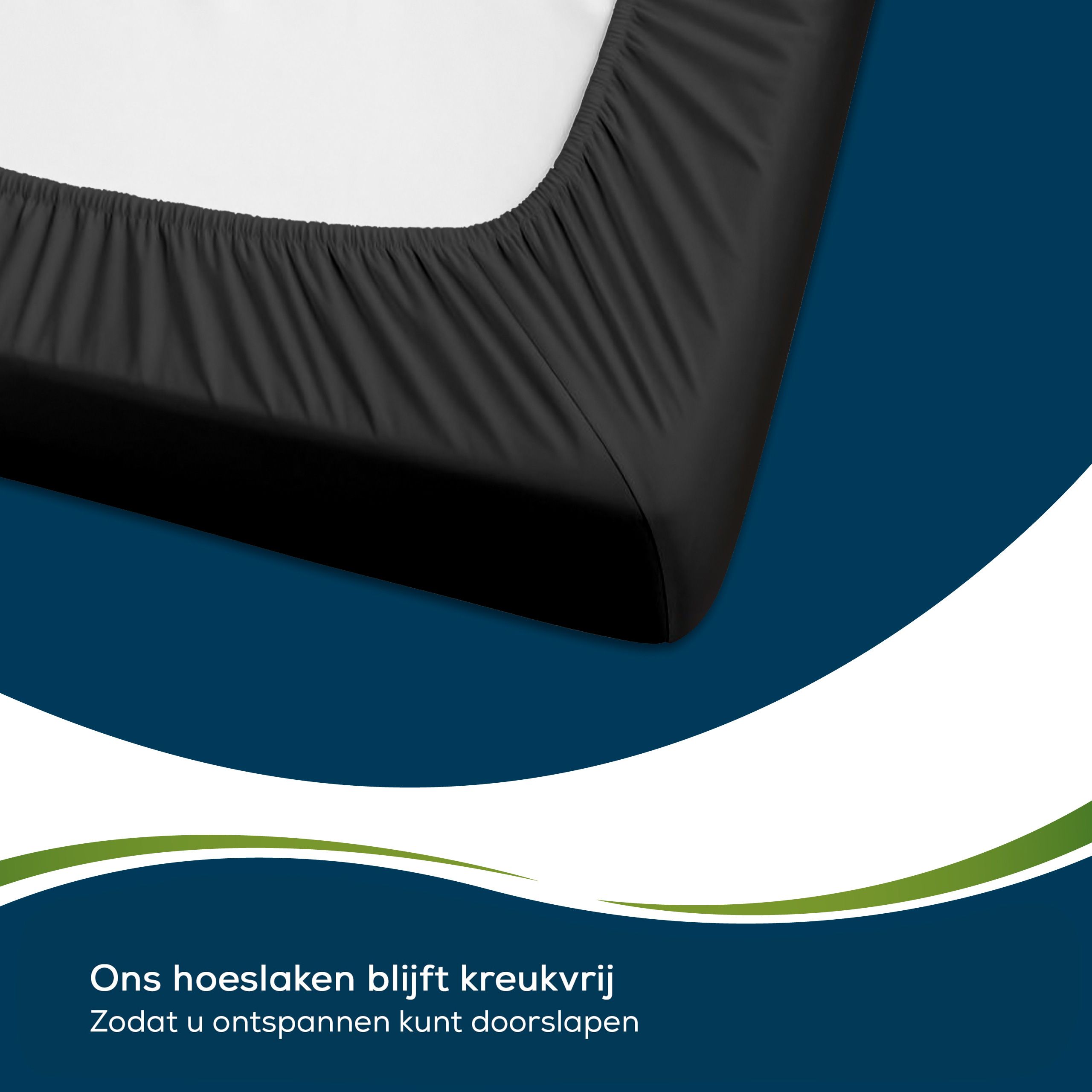 Sensalou hoeslaken 100 x 200 in zwart