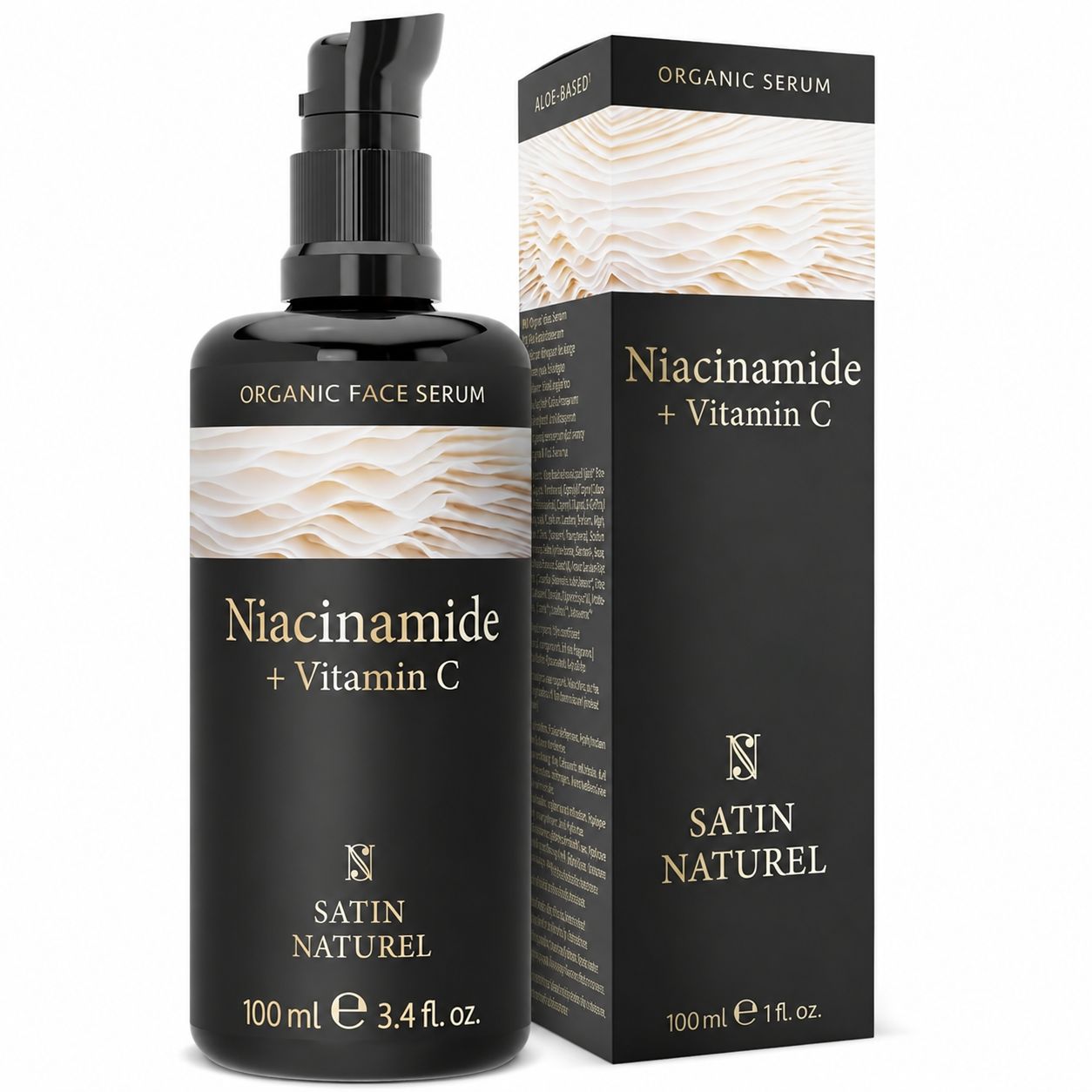 Flacon et boîte du sérum Niacinamide.