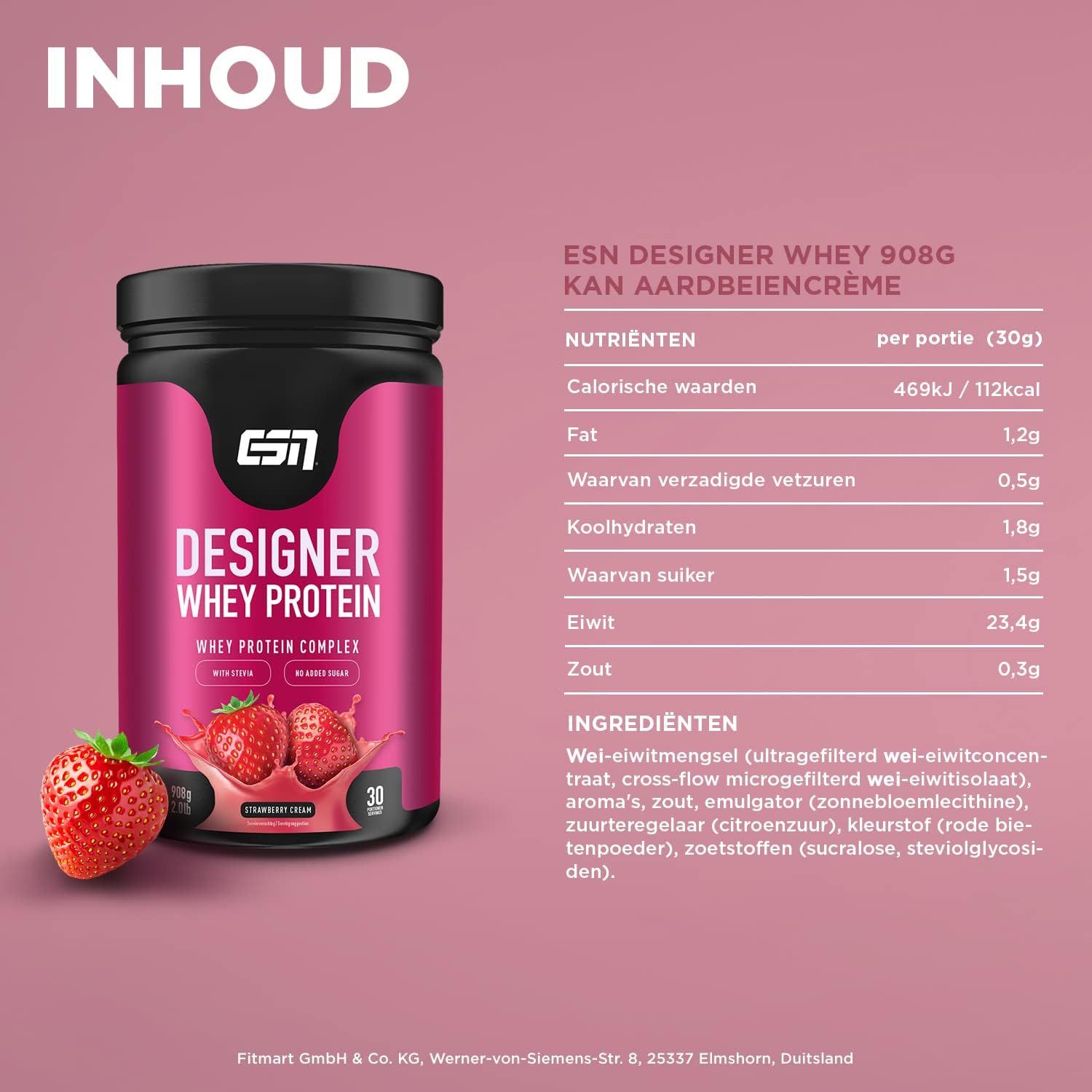 ESN Designer Whey Protein vergeleken met andere producten, met focus op voordelen zoals verteerbaarheid en smaak.