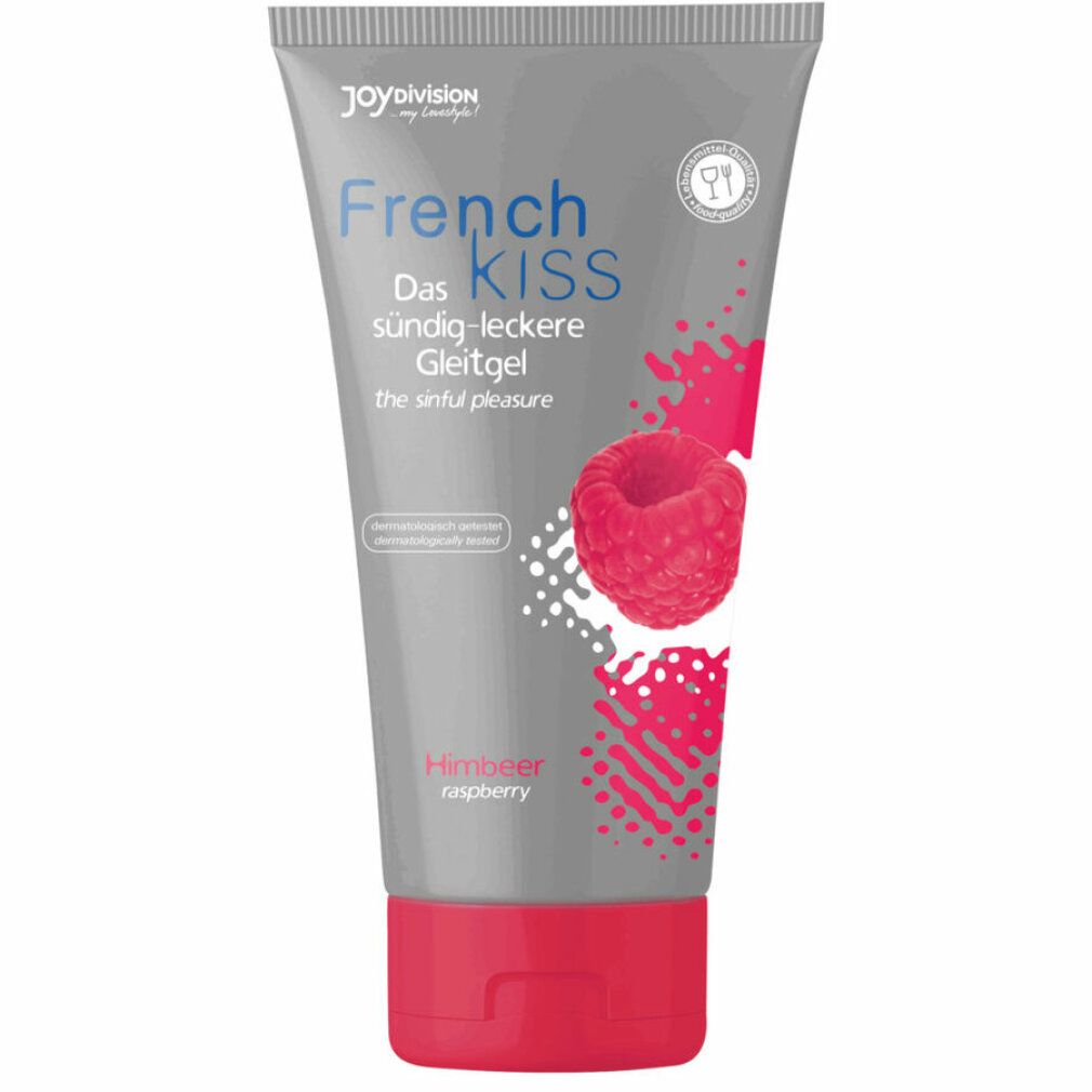 Tube Joydivision French Kiss Himbeer. Texte: Das sündig-leckere Gleitgel, Himbeer, raspberry.