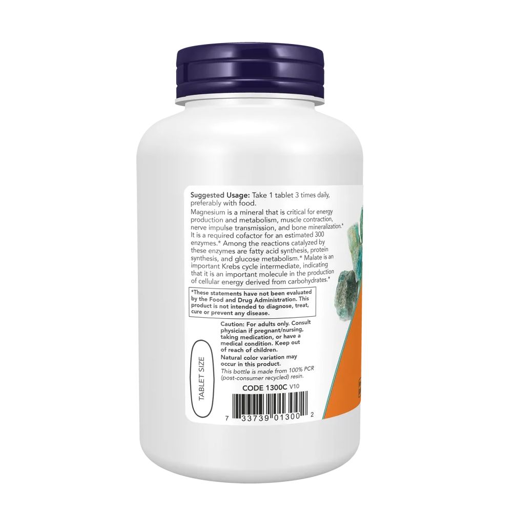 Achterkant van de fles. Oranje etiket met gebruiksaanwijzing en ingrediënten. Merk: NOW FOODS.