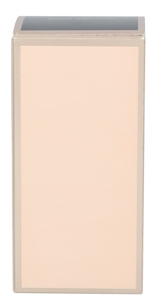 Emballage du spray Eau de Parfum. Forme rectangulaire, éléments roses et dorés. Bouchon noir.