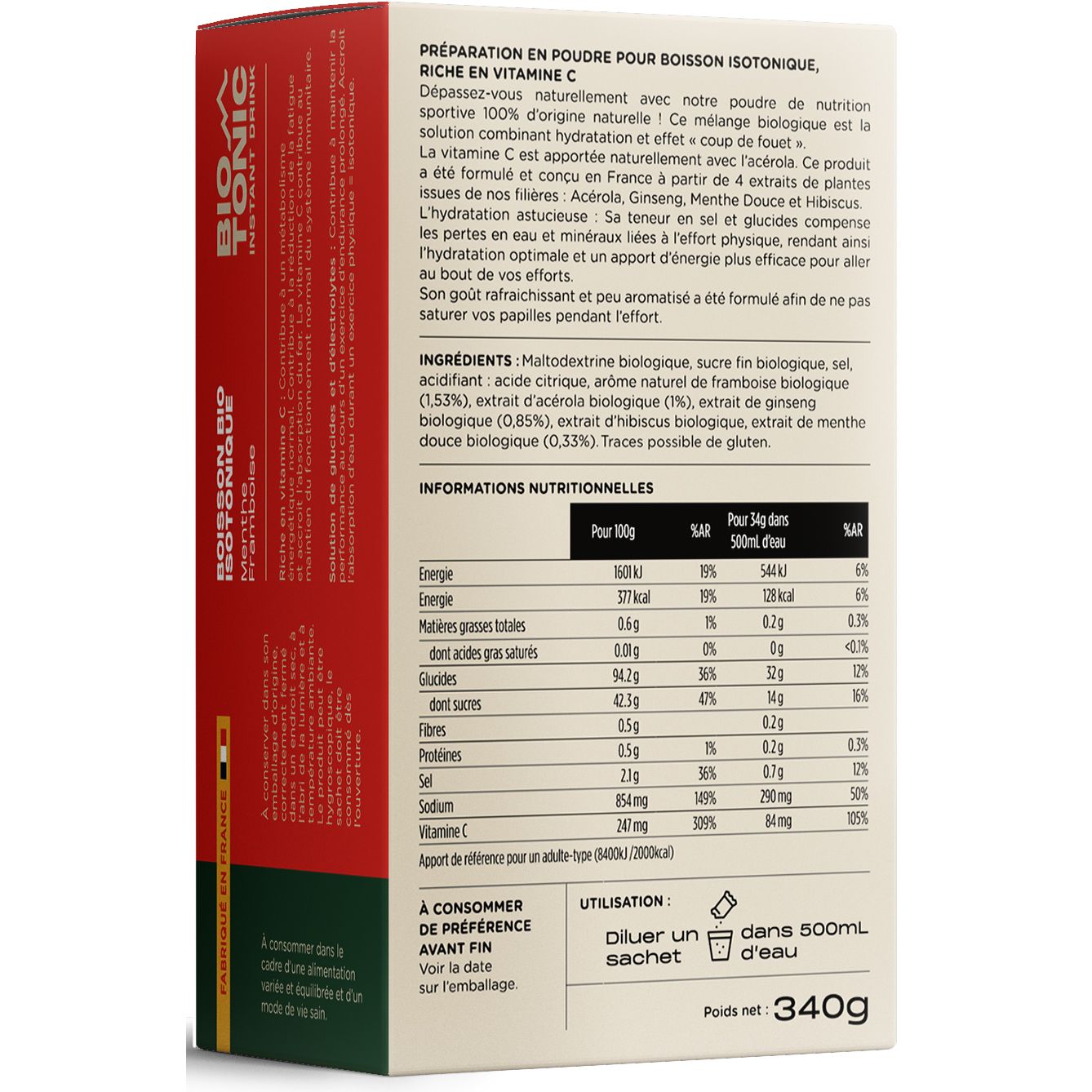 Biotonische munt/framboos