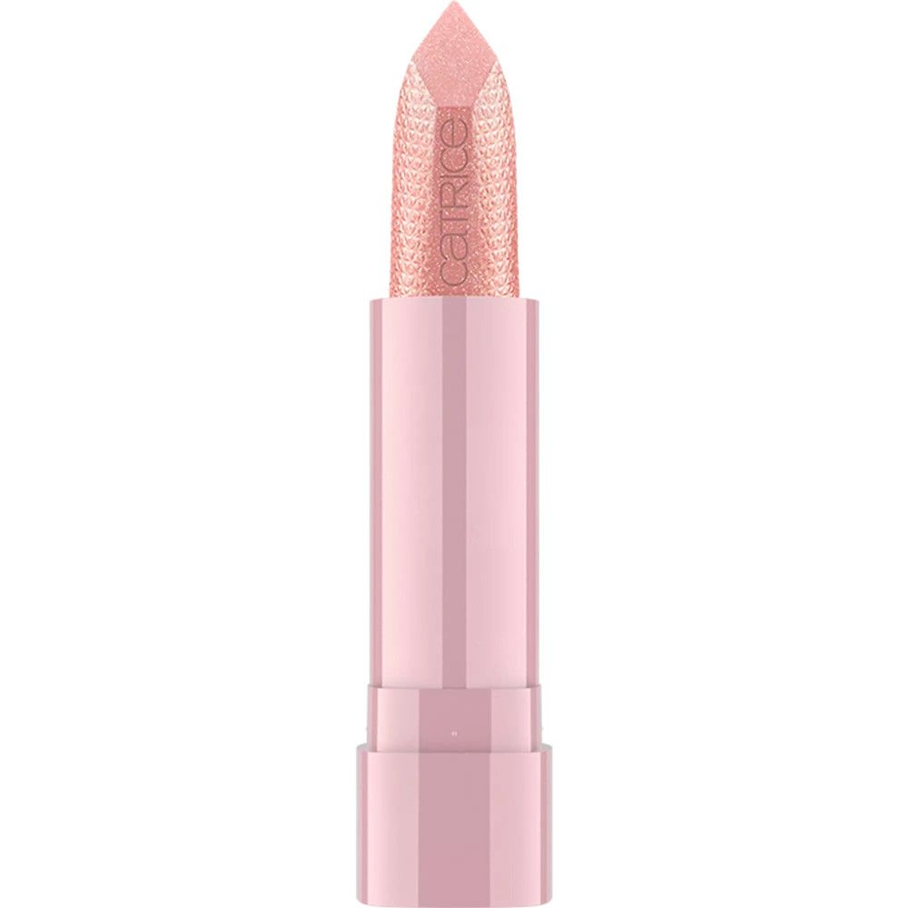 Roze lippenbalsem-stift met glinsterende punt. Merk: Catrice.
