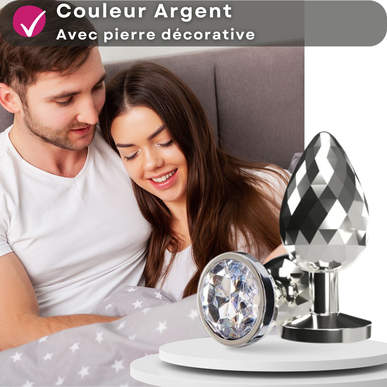 Lovelyness - Plug anal en métal avec pierre décorative M - Diamant