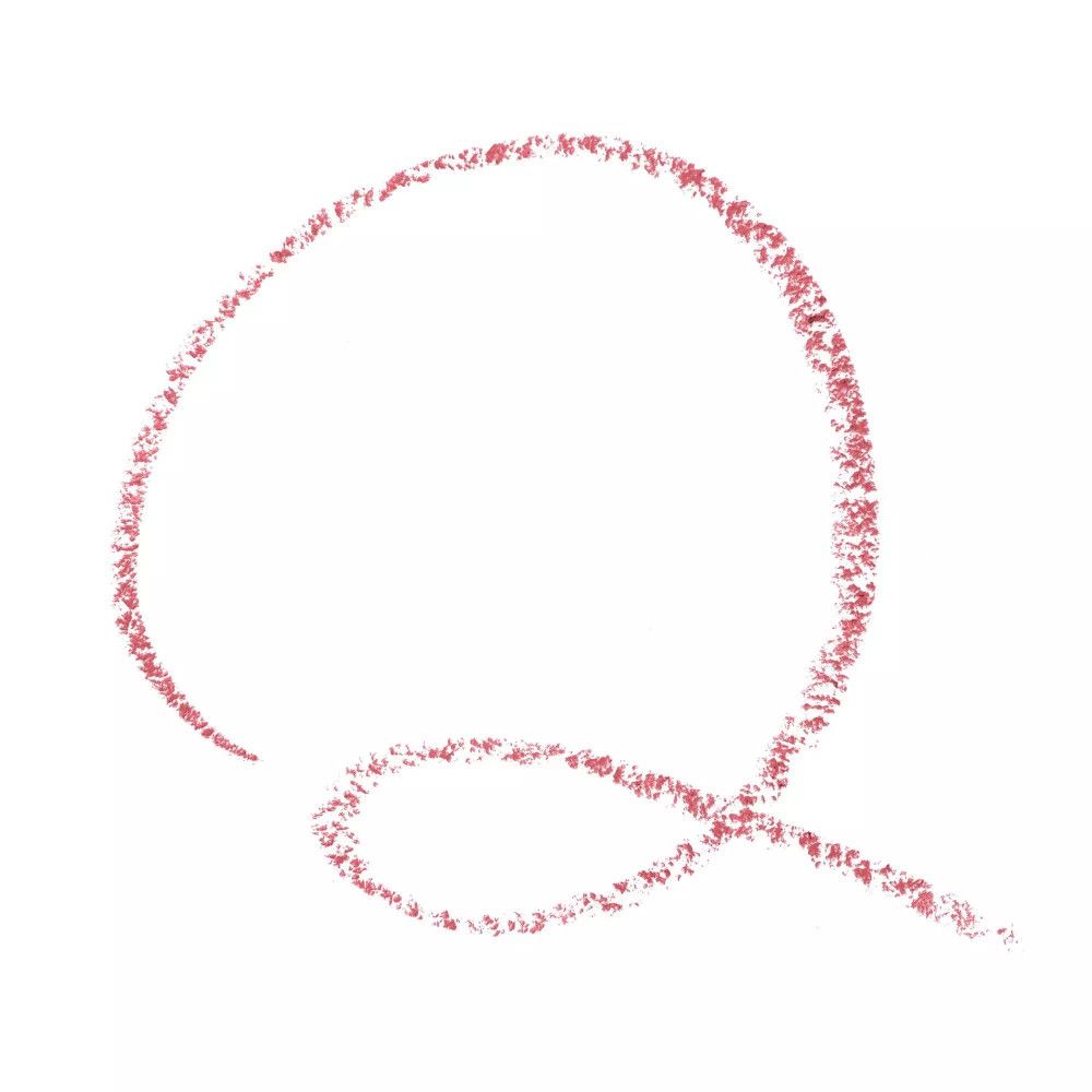 Cirkelvormige contour, roodbruin. Getrokken lijn die een cirkel vormt, met een open einde.