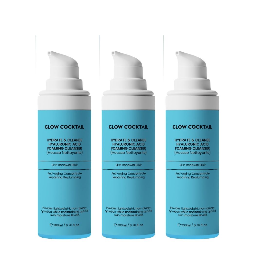 Glow Cocktail Hydrateer & reinig hyaluronzuur reinigingstrio