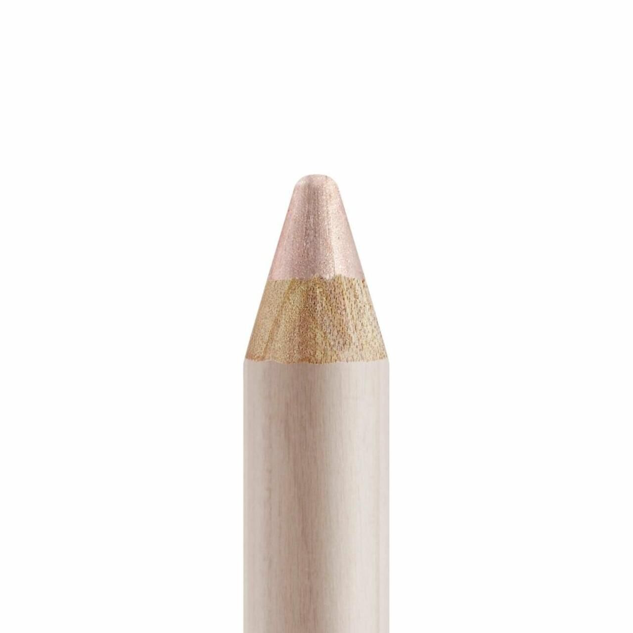 Close-up van de punt van een Artdeco Smooth Eyeshadow Stick. Gouden en roze punt.