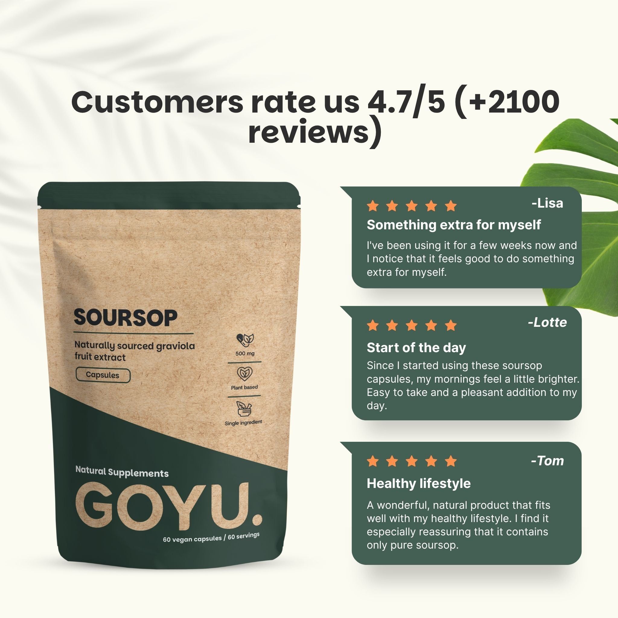 Comparaison : Nos capsules Soursop (pochette kraft, Pays-Bas) vs autres (hors UE).