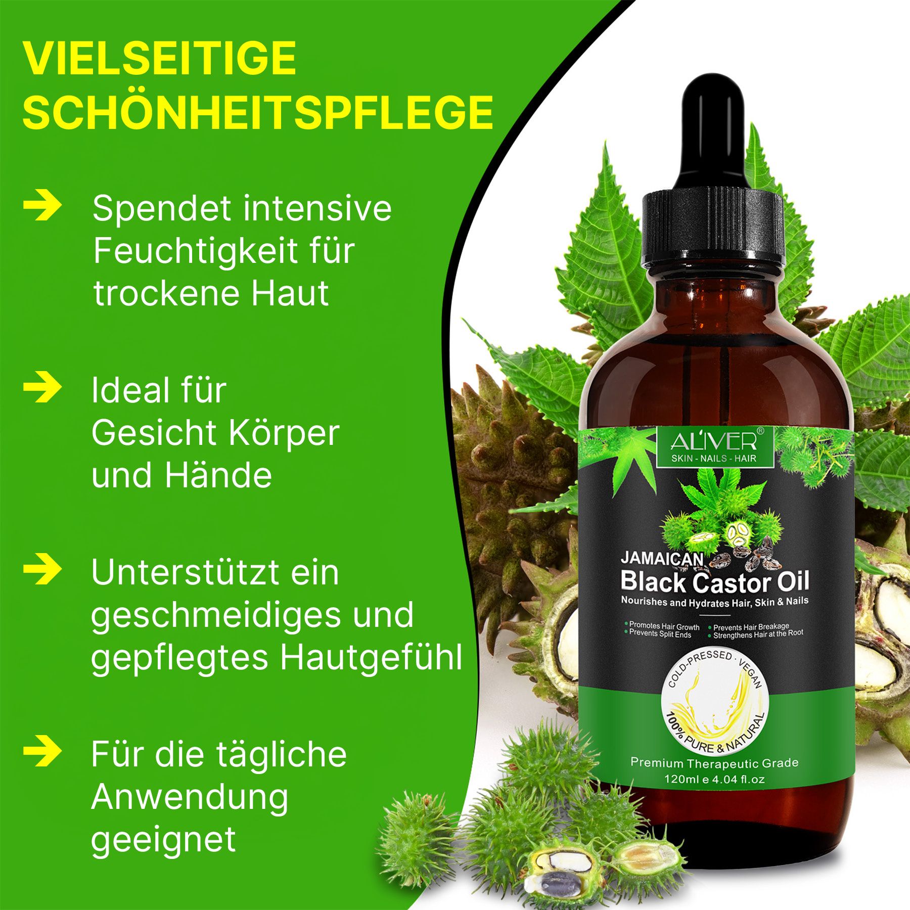 ALIVER Castorolie Haar en huidverzorging