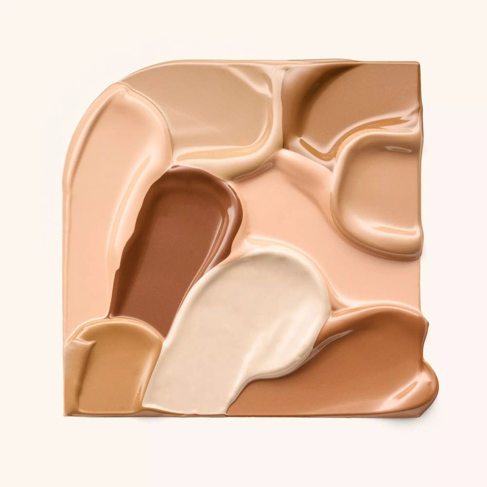 Différentes teintes de fluide filtrant sur une surface carrée. Différents tons de peau.