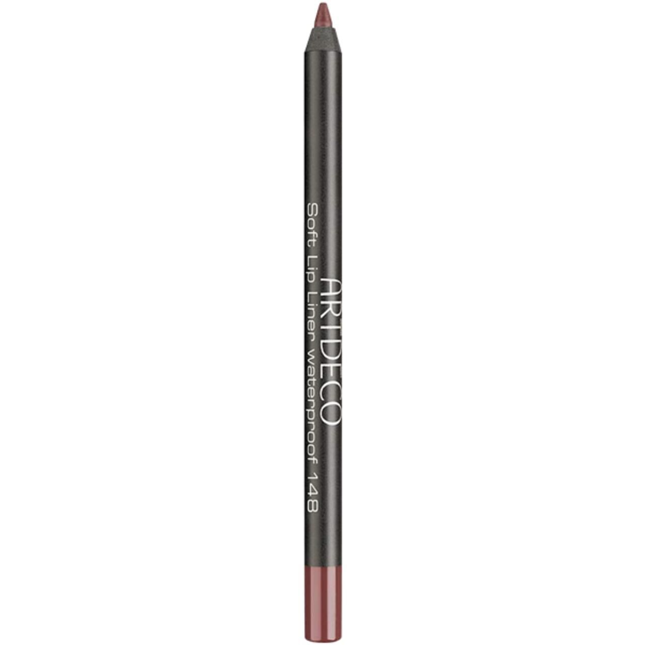 Artdeco Soft Lip Liner Waterproof 148 in bruinrood. Een enkele lippenstiftpotlood met een puntige punt.