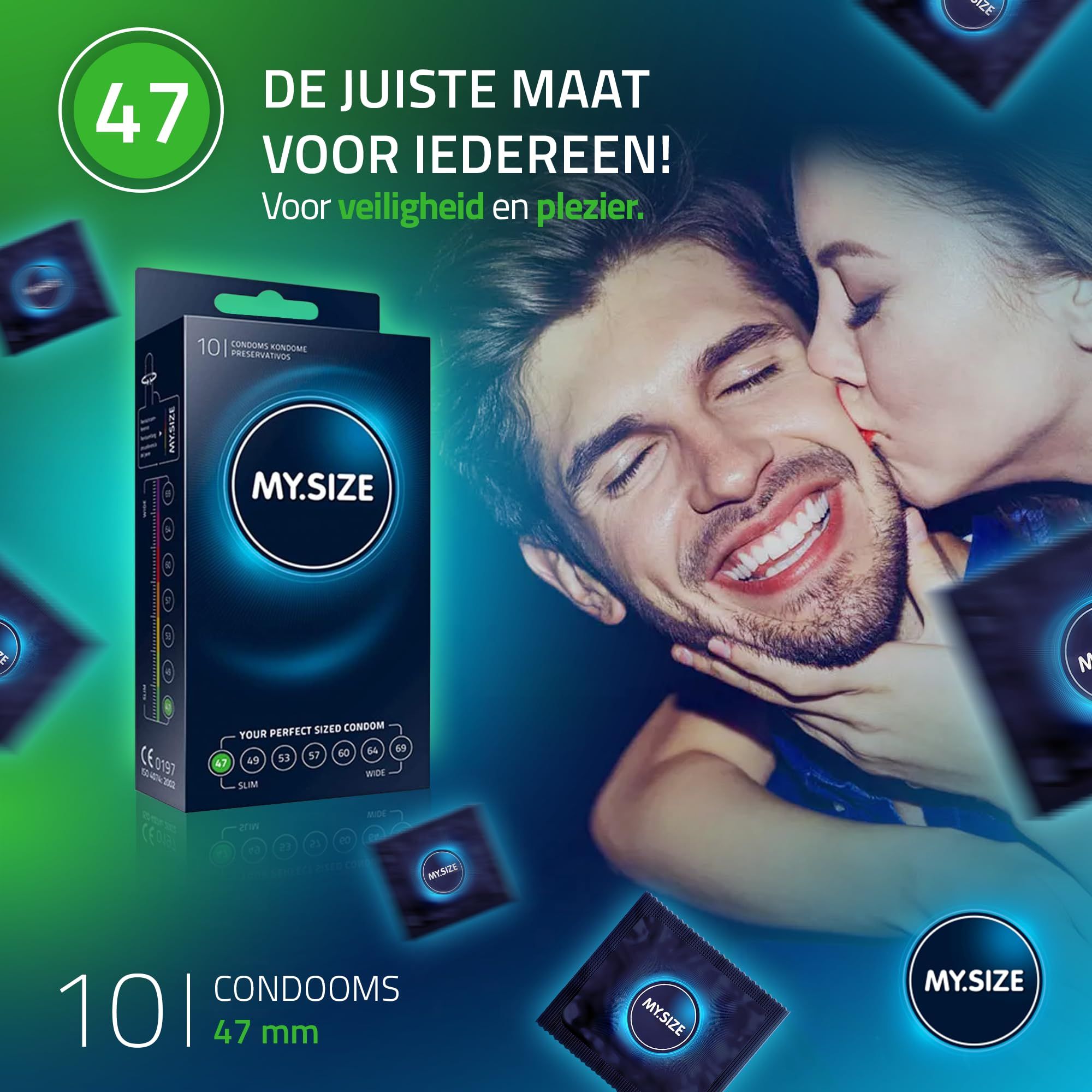 MY.SIZE 47 condooms: De juiste maat voor iedereen. Voor veiligheid en plezier.