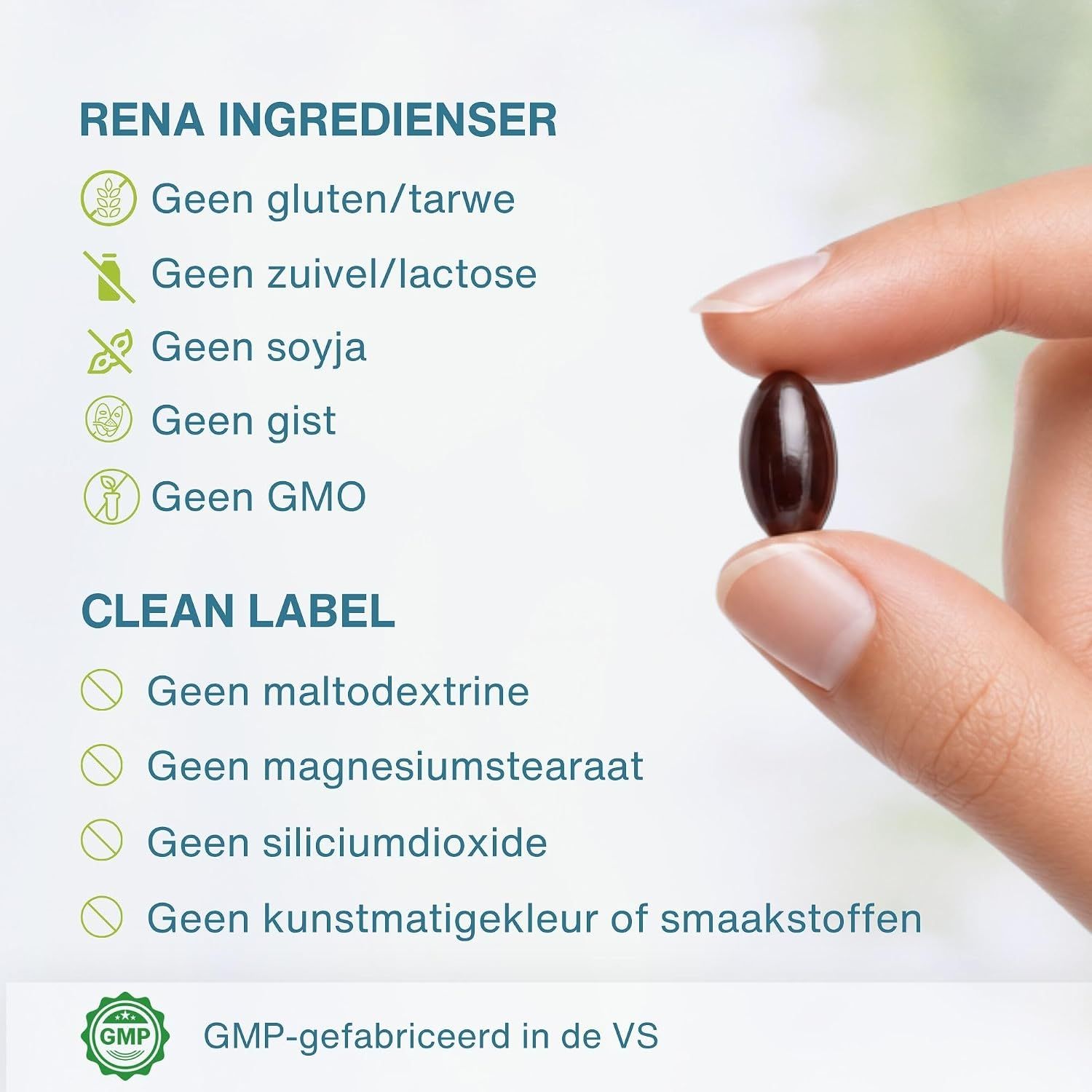 Fles Igennus CoQ10 100mg met 120 capsules, omringd door sinaasappels en citroenen.