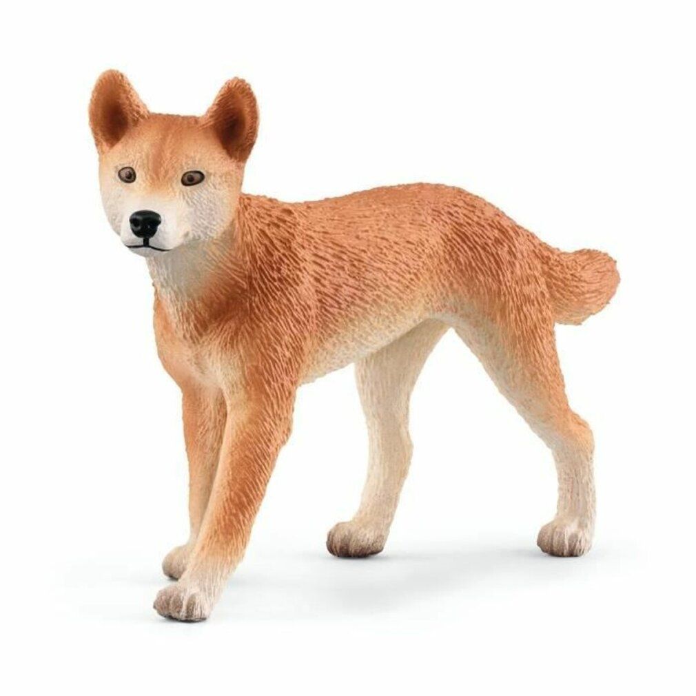 Dingo figuur van kunststof. Kleur: bruin en beige. Staande positie. Gedetailleerd ontwerp. Zonder verpakking.
