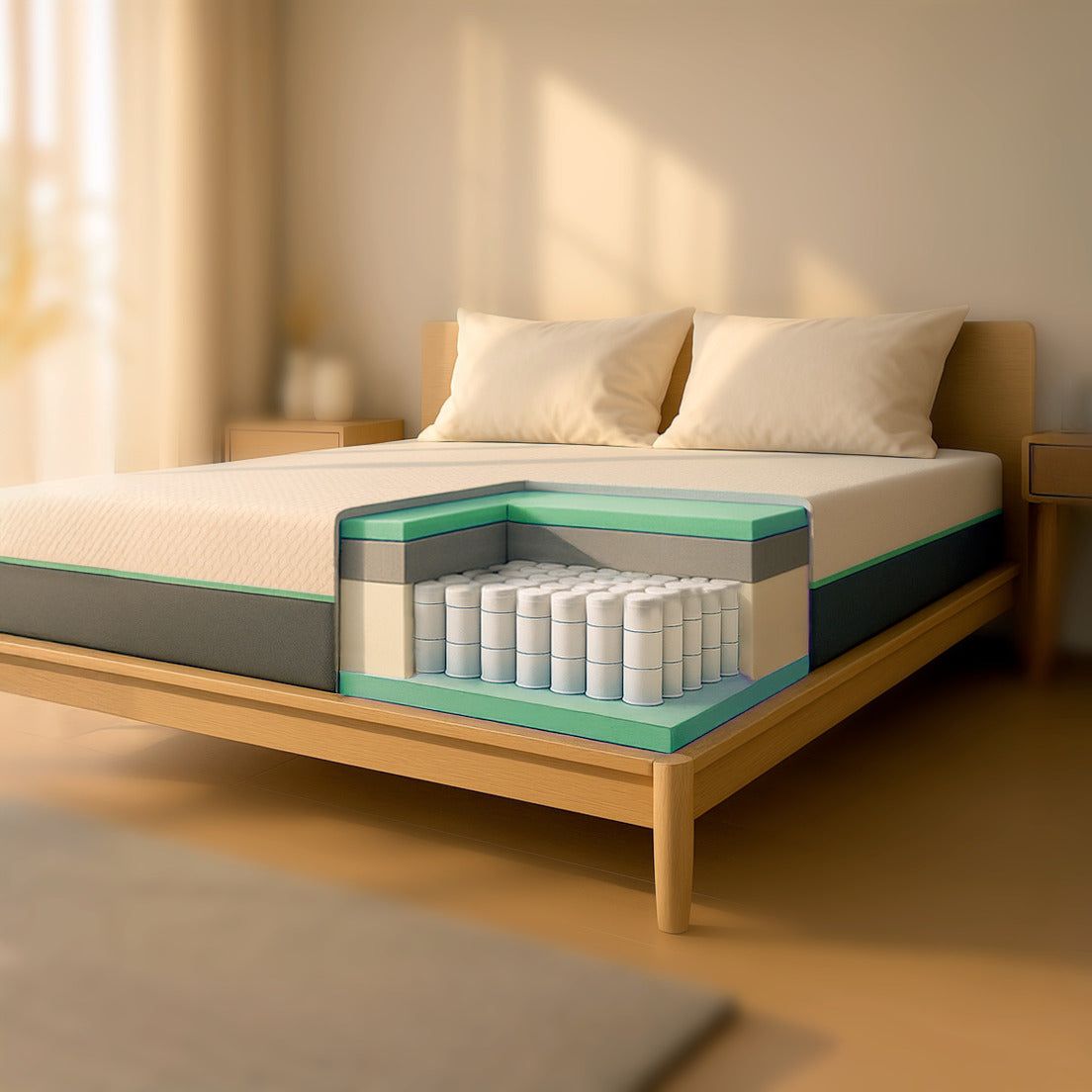 The White Stone Matras 160x190 Pocketveren en Memory Foam Hoog 25 cm